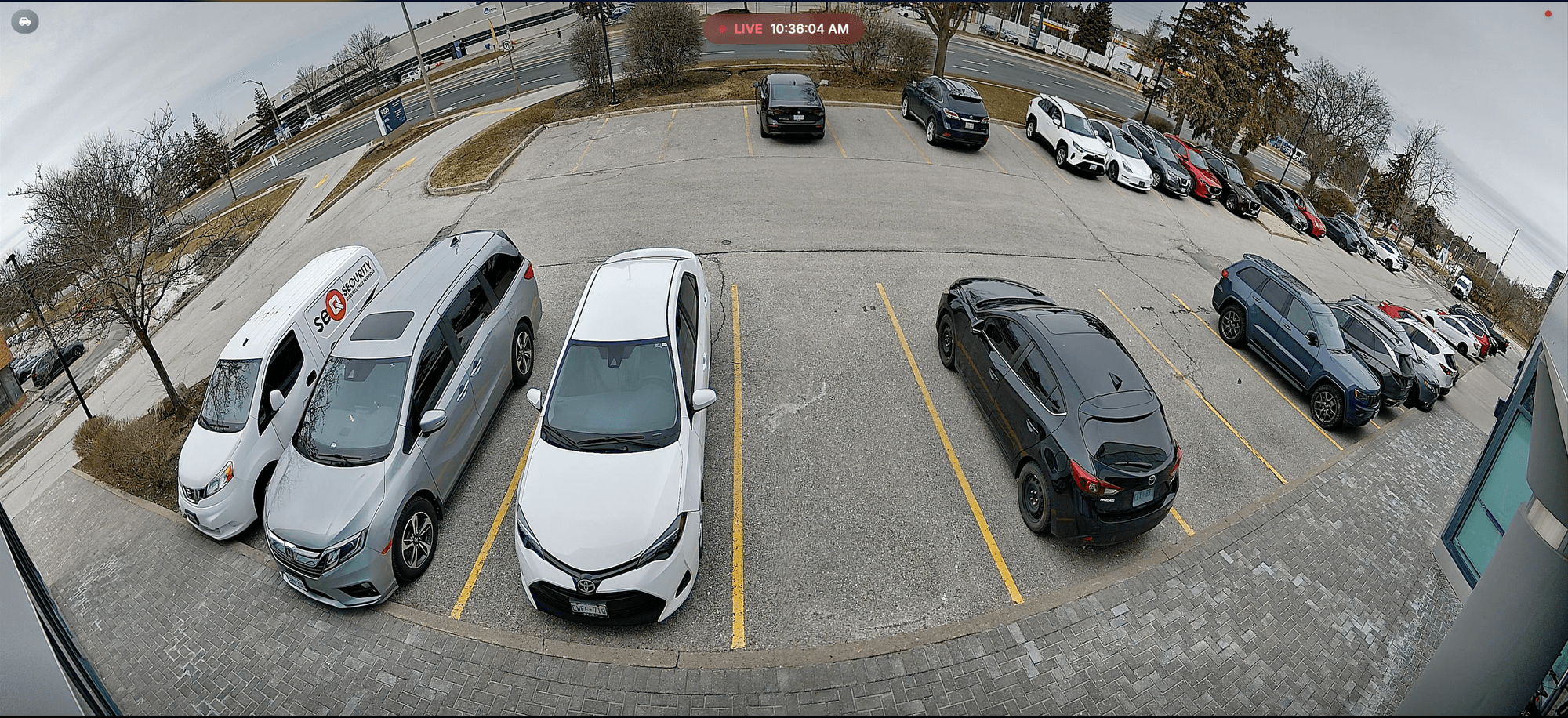 Draw-to-search showing vehicle events in a parking area